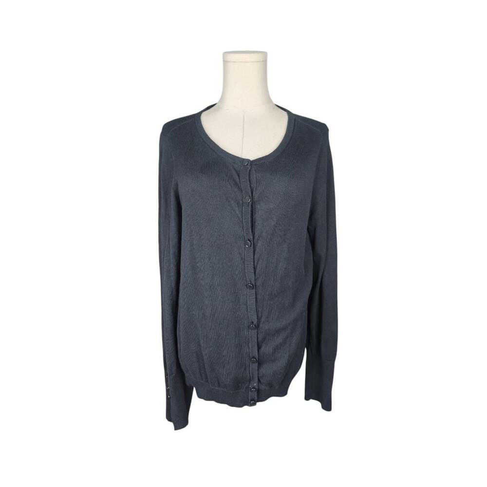 The Limited Women's Long Sleeve Button Front Knit Cardigan, Black Sz. M